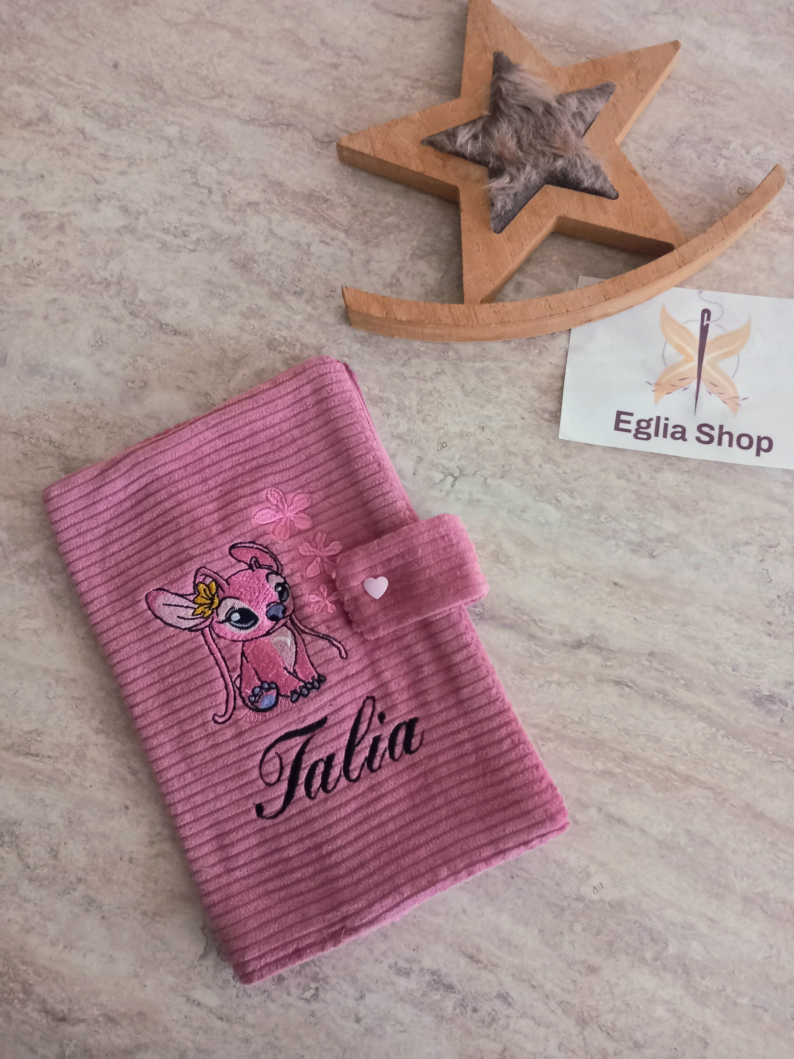 protège carnet de santé fille vieux rose