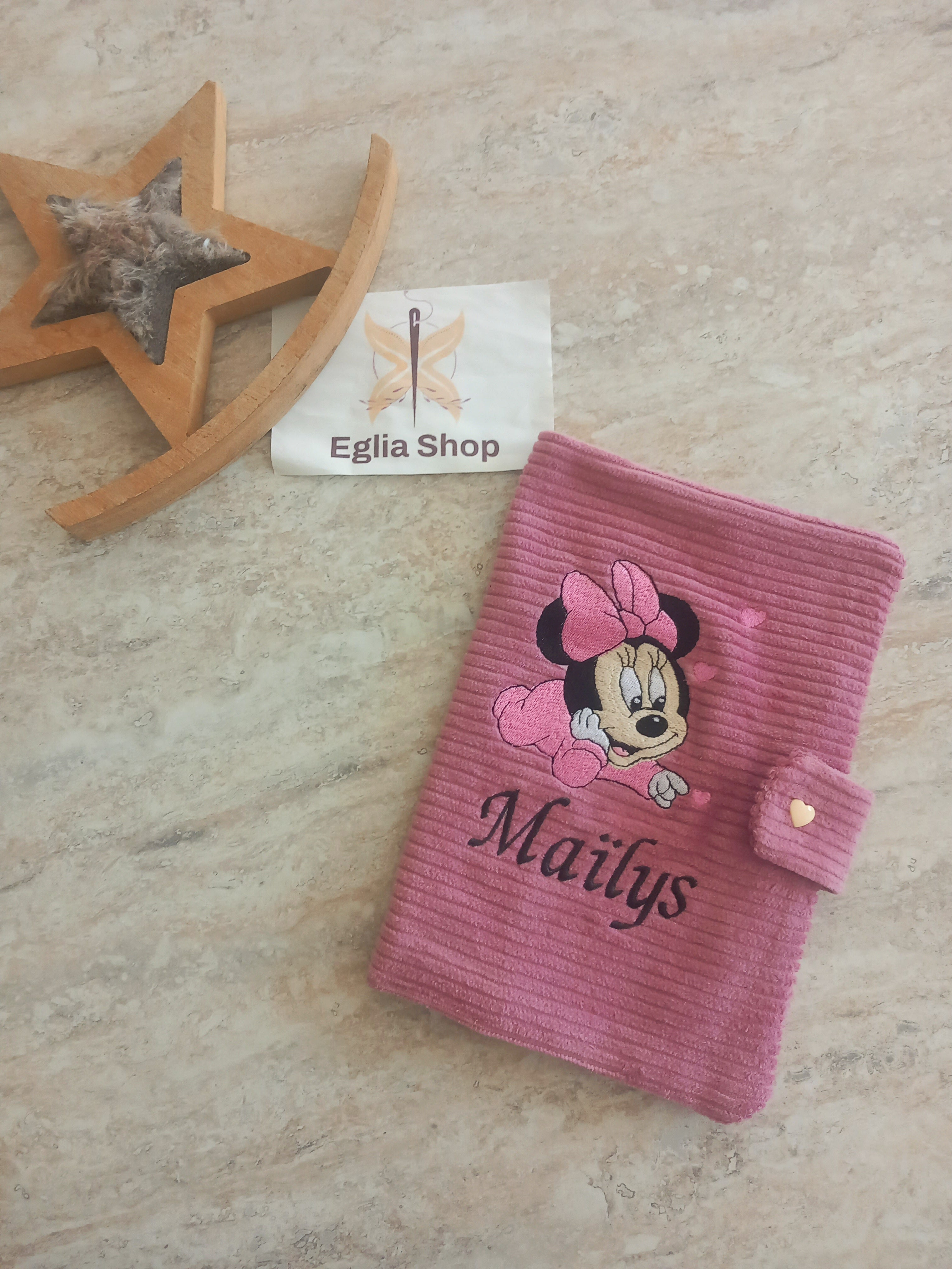 protège carnet de santé fille vieux rose