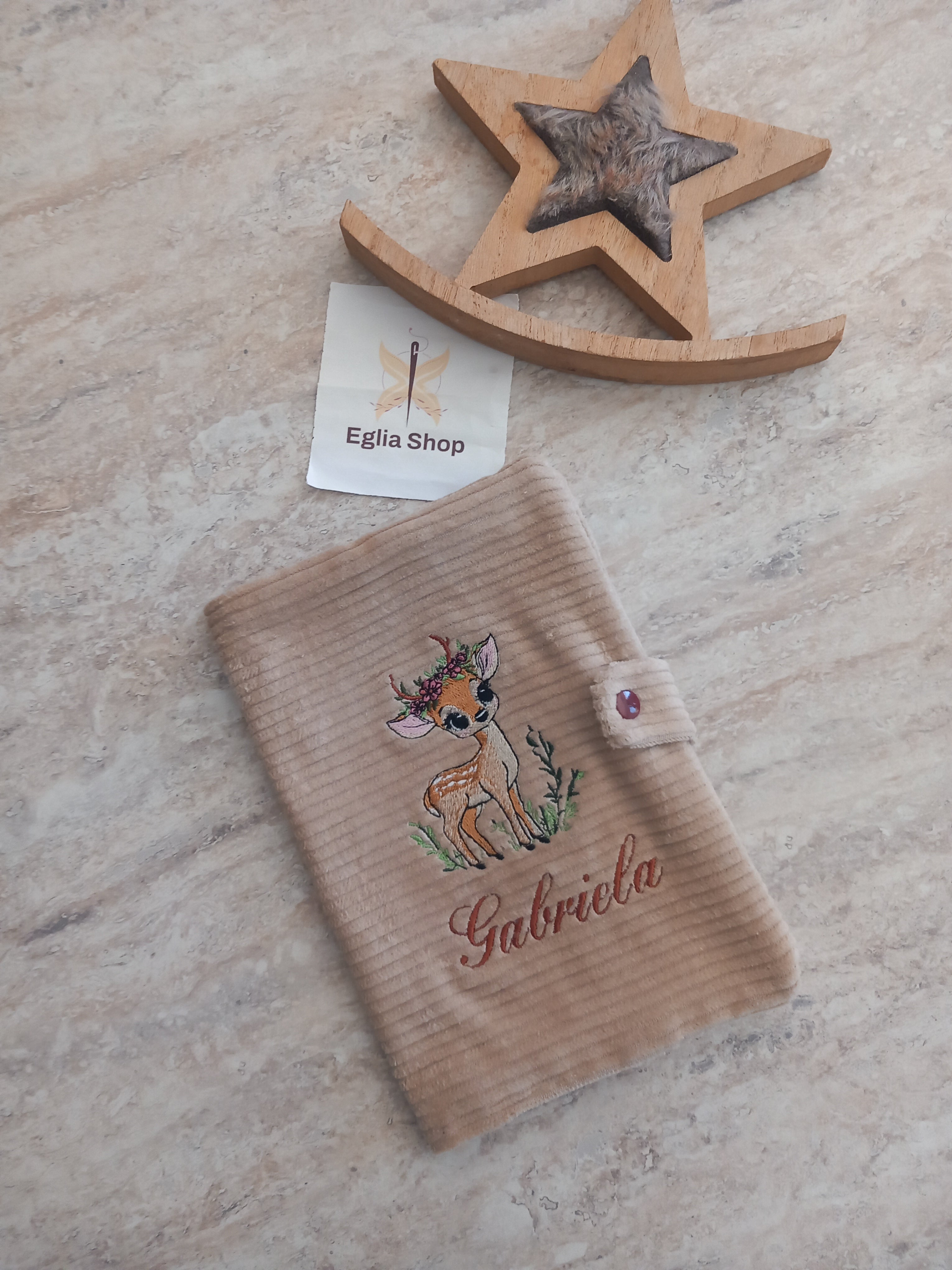 protège carnet de santé personnalisé - Cerf Biche