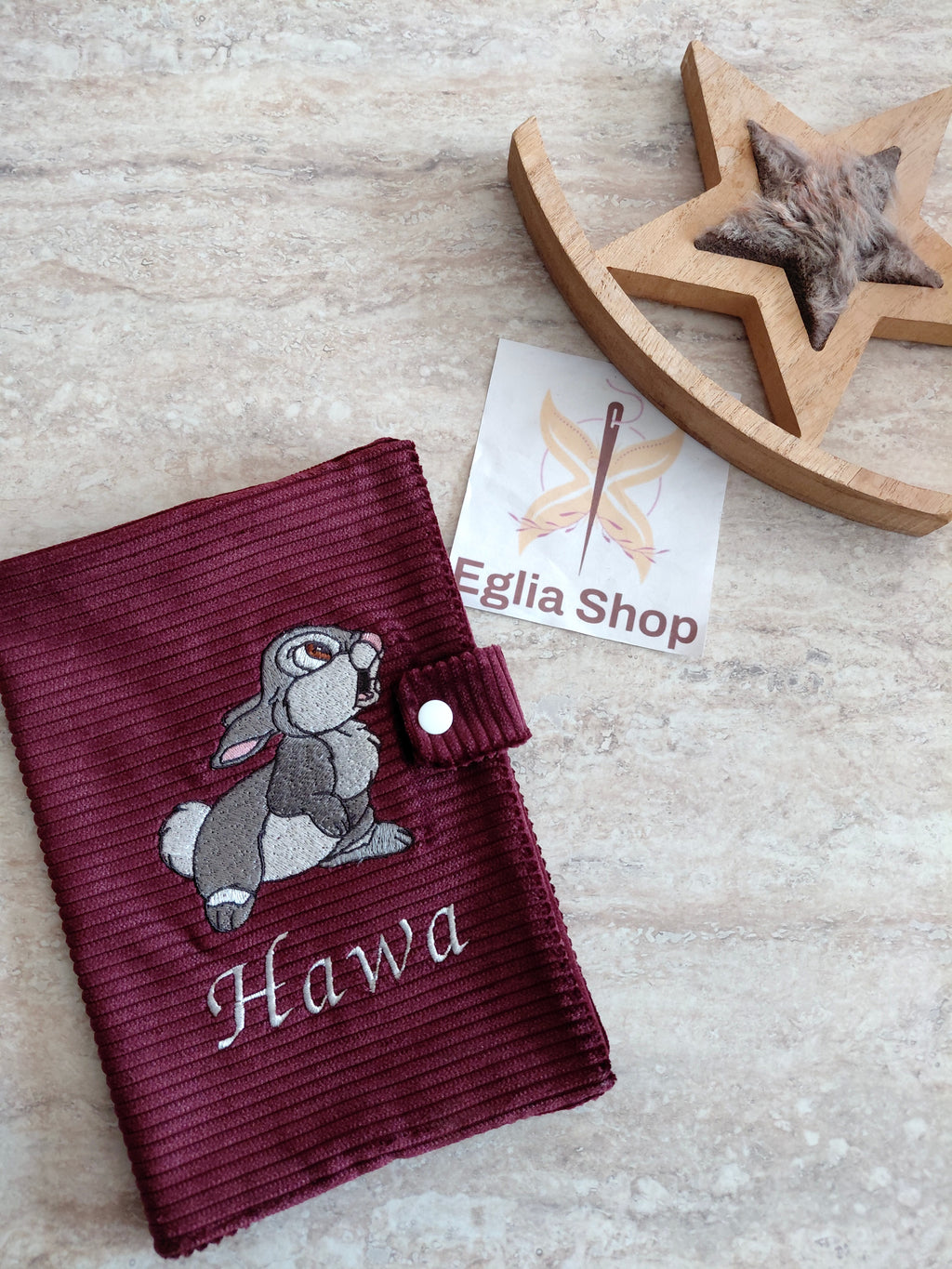 protège carnet de santé fille lie de vin