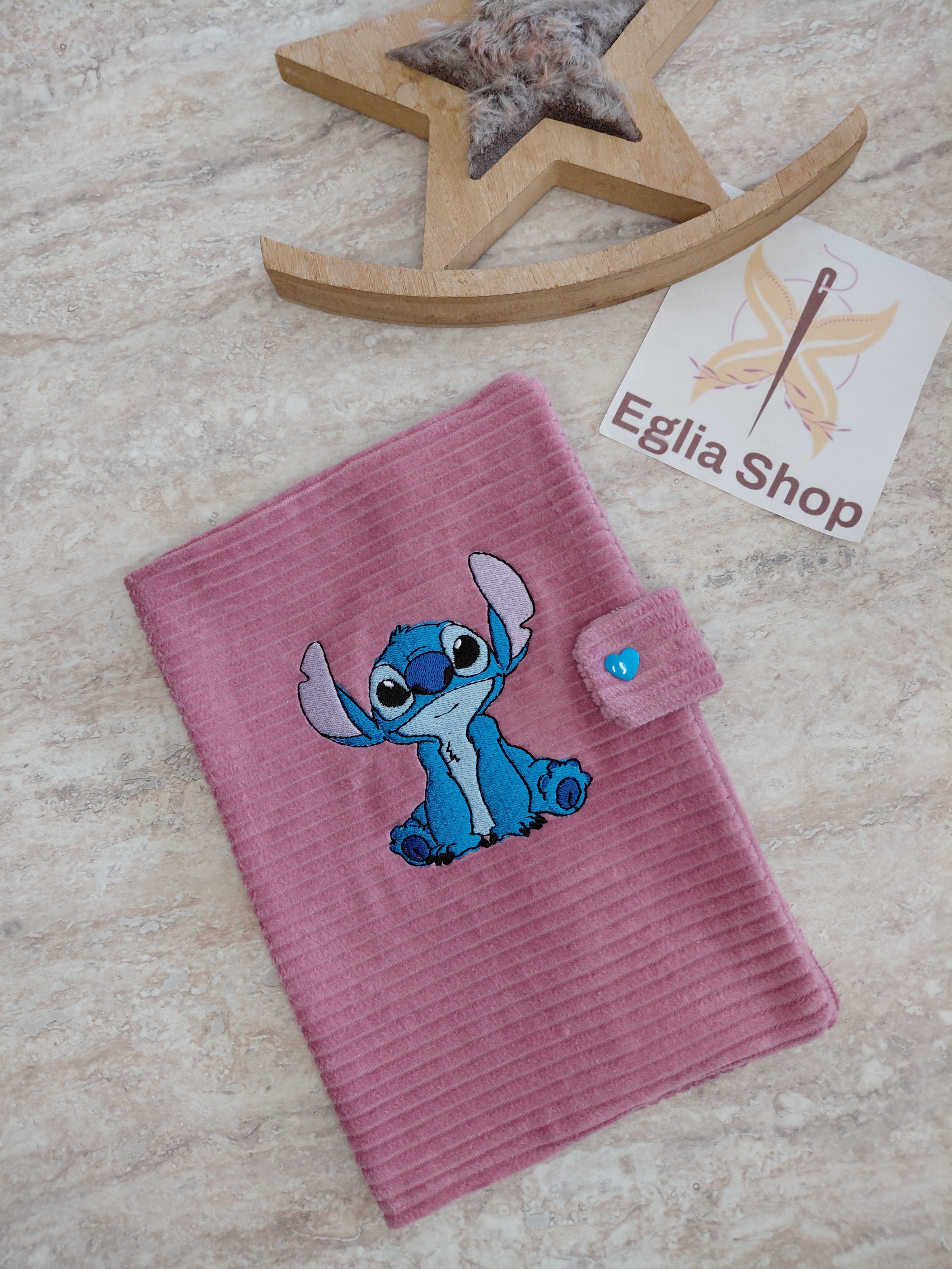 protège carnet de santé fille vieux rose