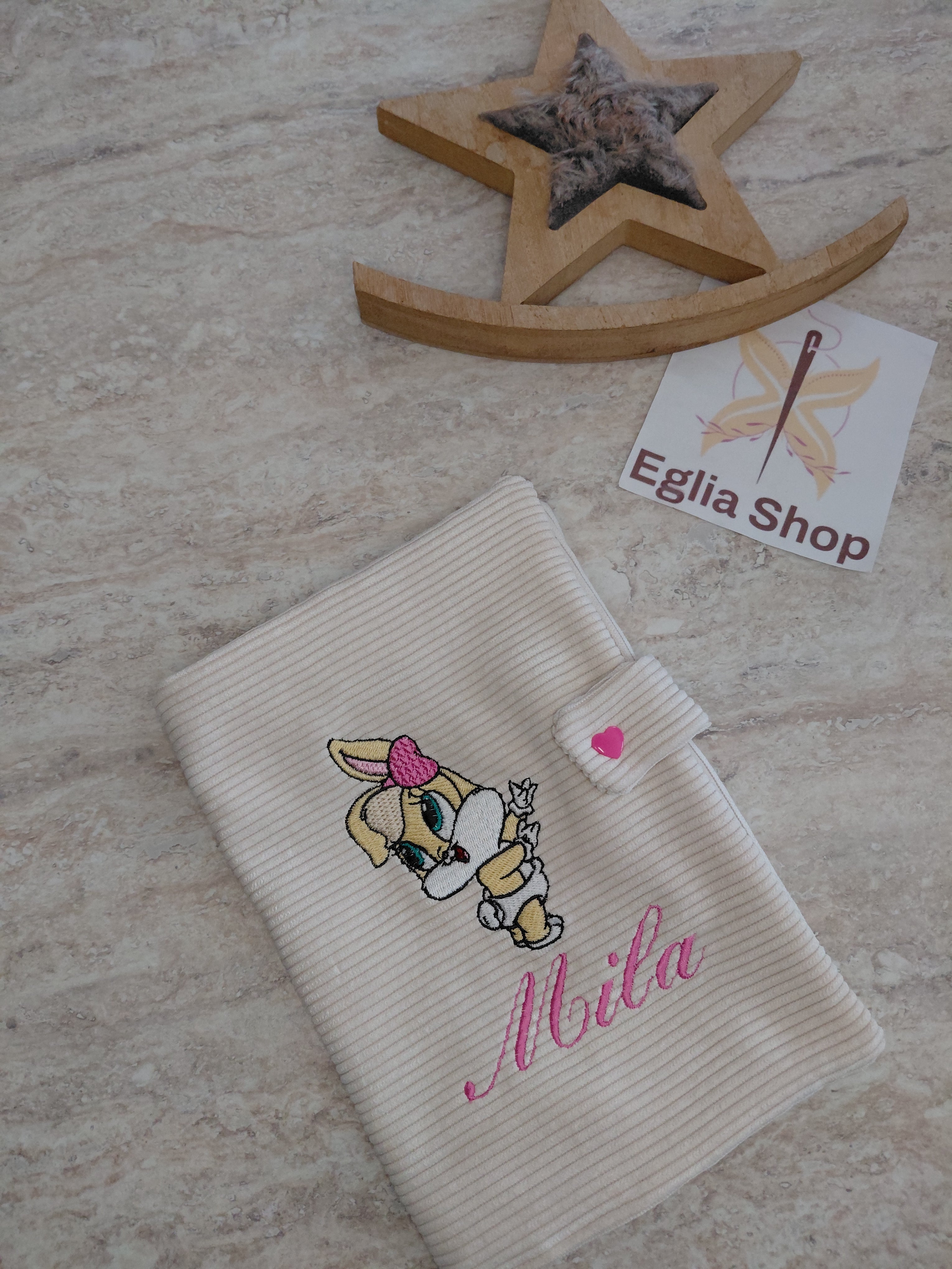 protège carnet de santé fille ecru